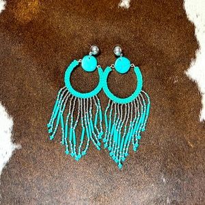 Turquoise Seed Bead Dangle Earring